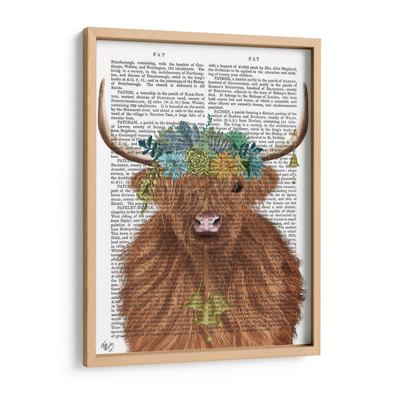 Highland Cow Bohemian 1 Libro Imprimir - Fab Funky | Cuadro decorativo de Canvas Lab