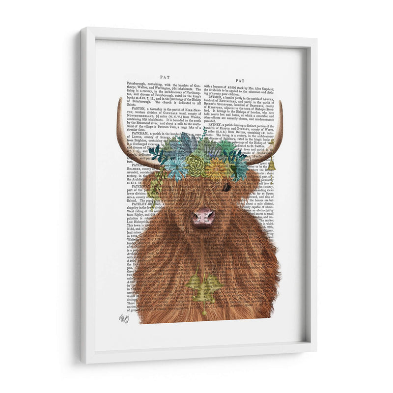 Highland Cow Bohemian 1 Libro Imprimir - Fab Funky | Cuadro decorativo de Canvas Lab