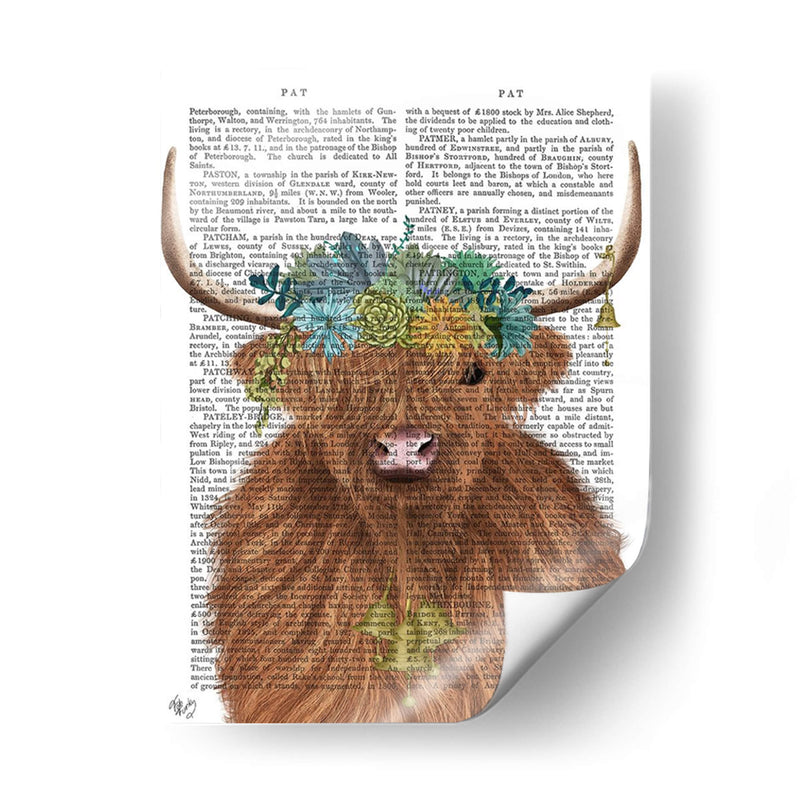 Highland Cow Bohemian 1 Libro Imprimir - Fab Funky | Cuadro decorativo de Canvas Lab