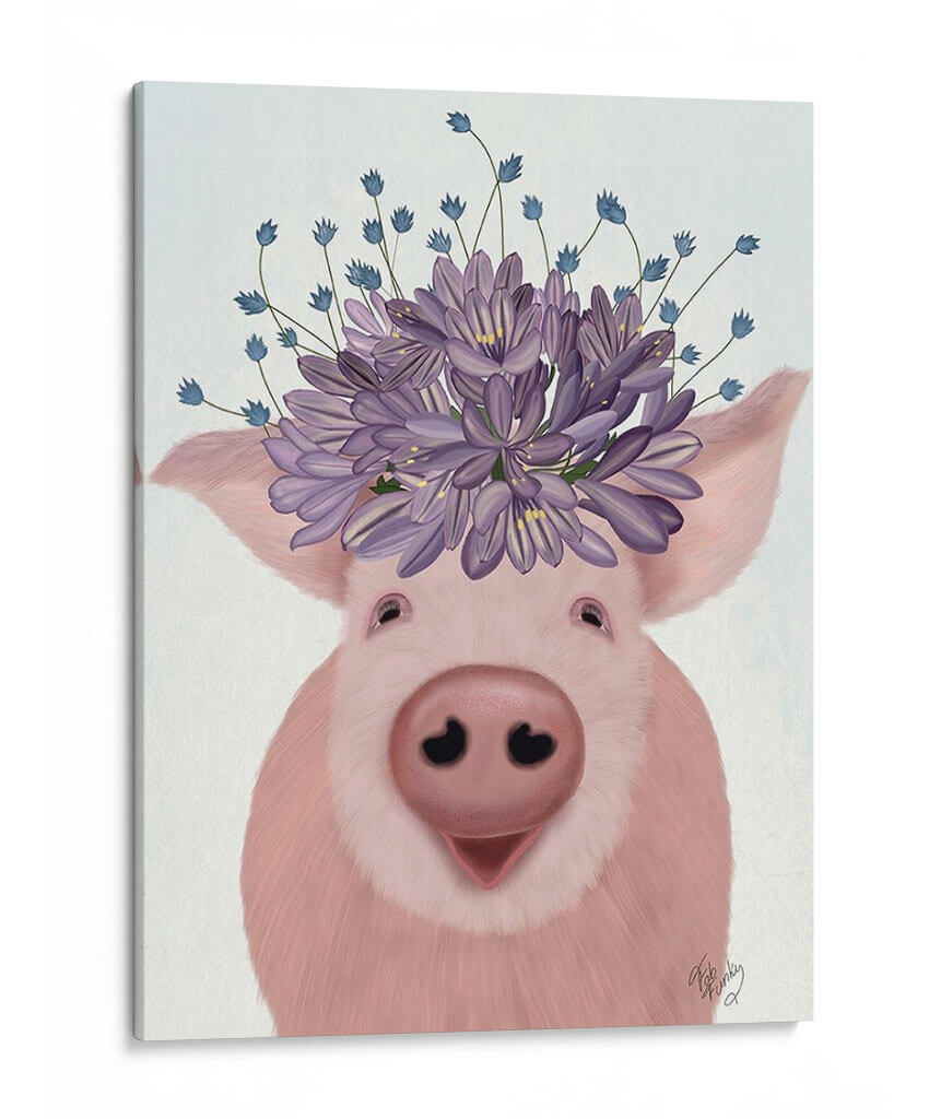 Flores De Cerdo Y Lila - Fab Funky | Cuadro decorativo de Canvas Lab