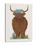 Vaca De La Montaña Con La Corona De Flores 2, Llena - Fab Funky | Cuadro decorativo de Canvas Lab