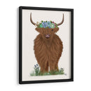 Vaca De La Montaña Con La Corona De Flores 2, Llena - Fab Funky | Cuadro decorativo de Canvas Lab
