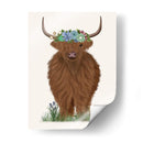 Vaca De La Montaña Con La Corona De Flores 2, Llena - Fab Funky | Cuadro decorativo de Canvas Lab