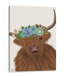Vaca De La Montaña Con La Corona De Flores 2, Retrato - Fab Funky | Cuadro decorativo de Canvas Lab