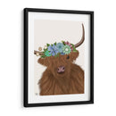 Vaca De La Montaña Con La Corona De Flores 2, Retrato - Fab Funky | Cuadro decorativo de Canvas Lab