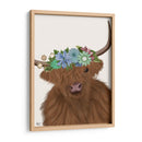 Vaca De La Montaña Con La Corona De Flores 2, Retrato - Fab Funky | Cuadro decorativo de Canvas Lab