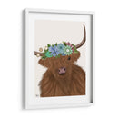 Vaca De La Montaña Con La Corona De Flores 2, Retrato - Fab Funky | Cuadro decorativo de Canvas Lab