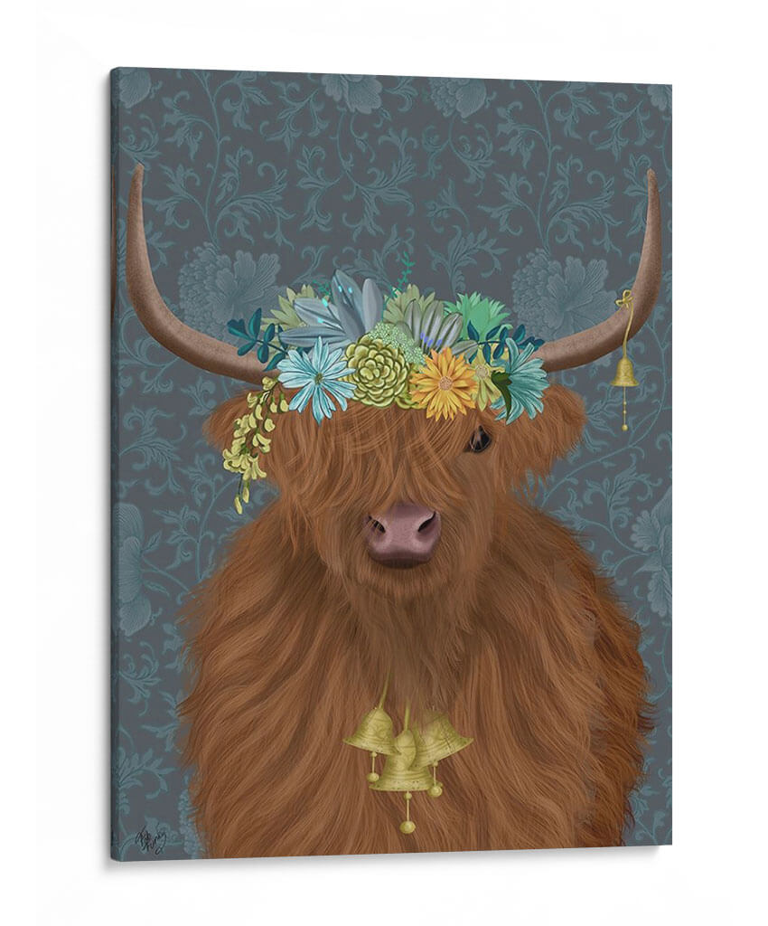 Highland Cow Bohemian 1 - Fab Funky | Cuadro decorativo de Canvas Lab