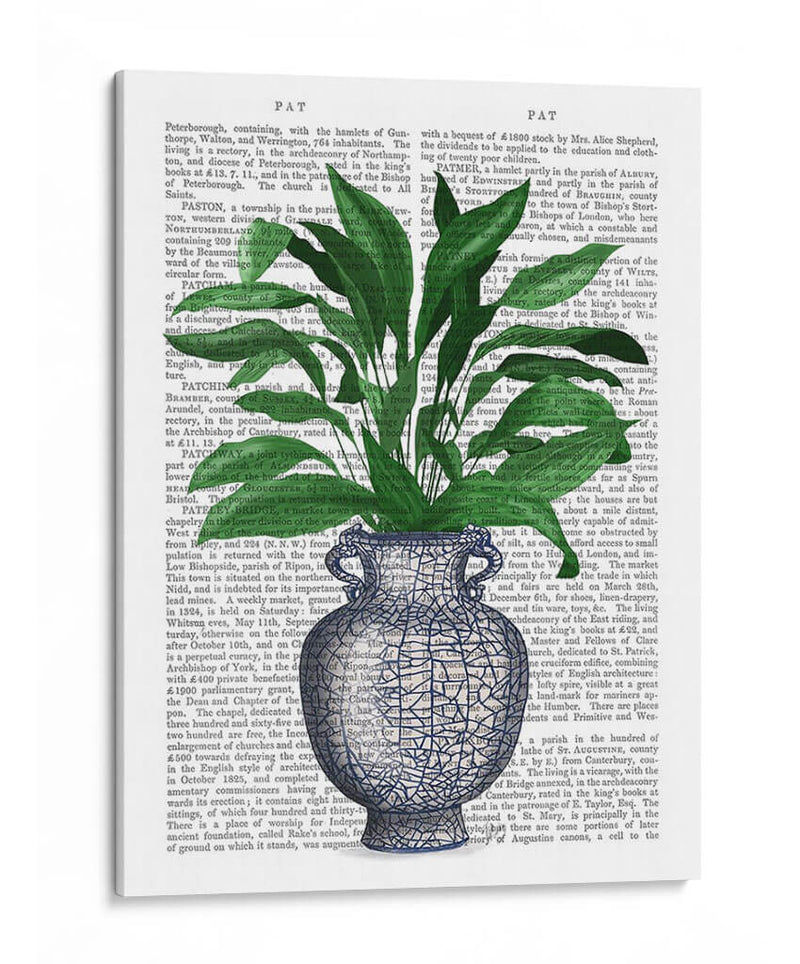 Jarrón Chinoiserie 2, Con Impresión De Libros De Plantas. - Fab Funky | Cuadro decorativo de Canvas Lab