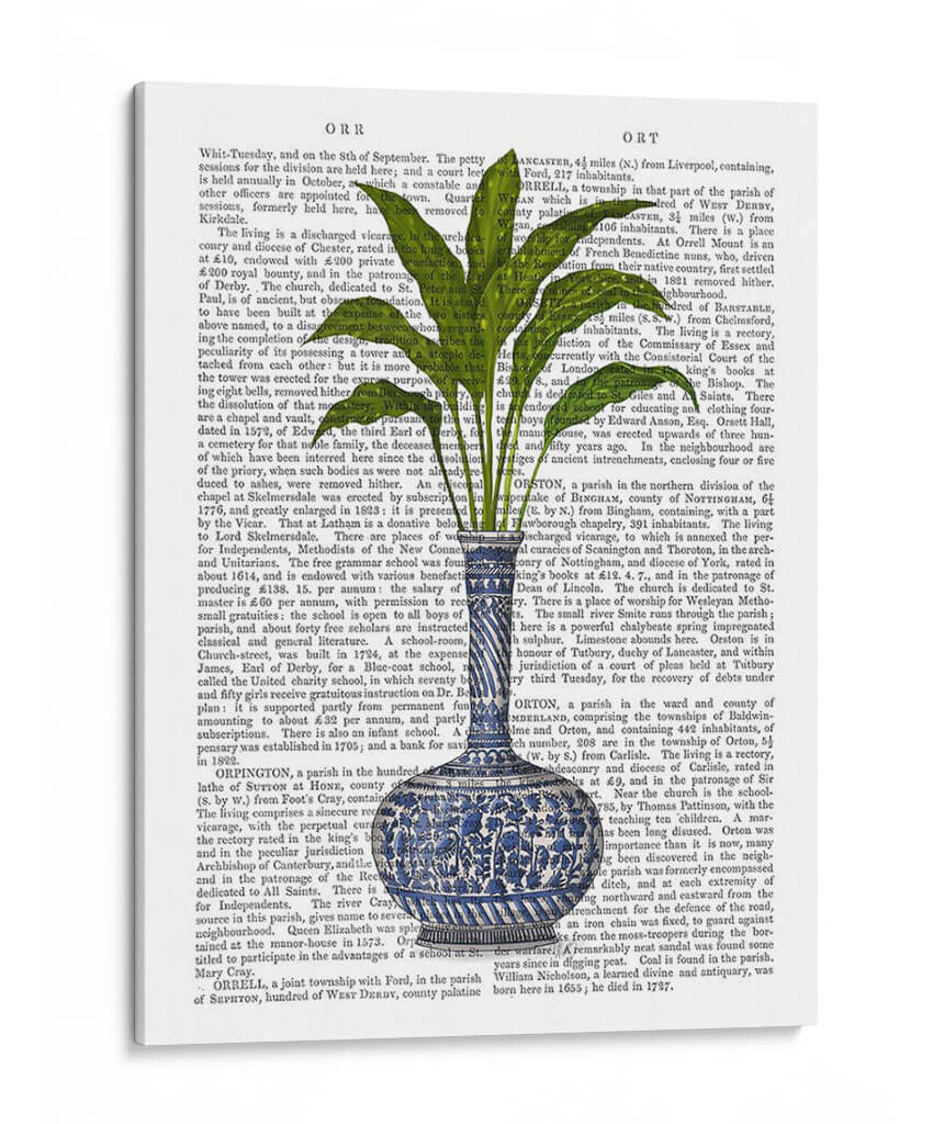 Jarrón Chinoiserie 3, Con Impresión De Libro De Plantas - Fab Funky | Cuadro decorativo de Canvas Lab