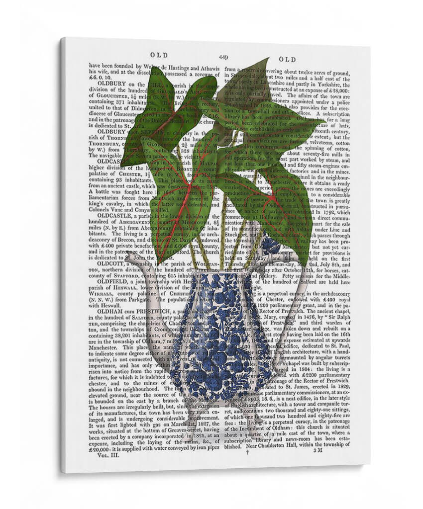 Jarrón Chinoiserie 4, Con Impresión De Libros De Plantas. - Fab Funky | Cuadro decorativo de Canvas Lab