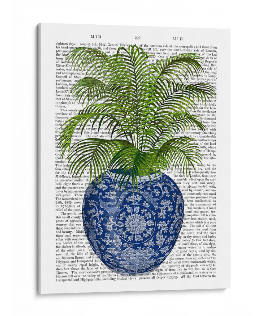 Jarrón Chinoiserie 6, Con Impresión De Libro De Plantas - Fab Funky | Cuadro decorativo de Canvas Lab