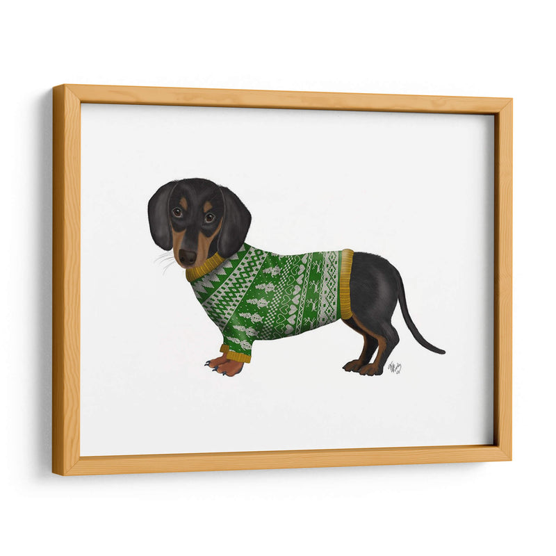 Navidad Des - Dachshund Y Suéter De Navidad - Fab Funky | Cuadro decorativo de Canvas Lab