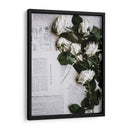 Letras y rosas blancas | Cuadro decorativo de Canvas Lab