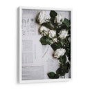 Letras y rosas blancas | Cuadro decorativo de Canvas Lab