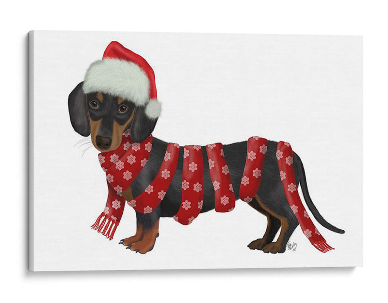 Navidad Des - Dachshund Snowflake Bufanda - Fab Funky | Cuadro decorativo de Canvas Lab