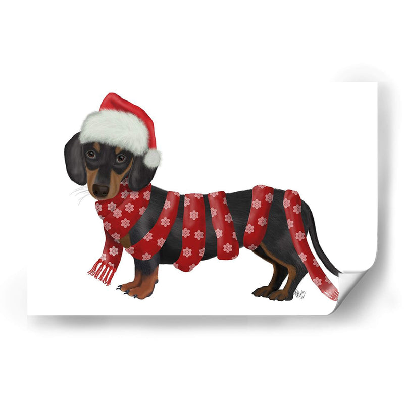 Navidad Des - Dachshund Snowflake Bufanda - Fab Funky | Cuadro decorativo de Canvas Lab