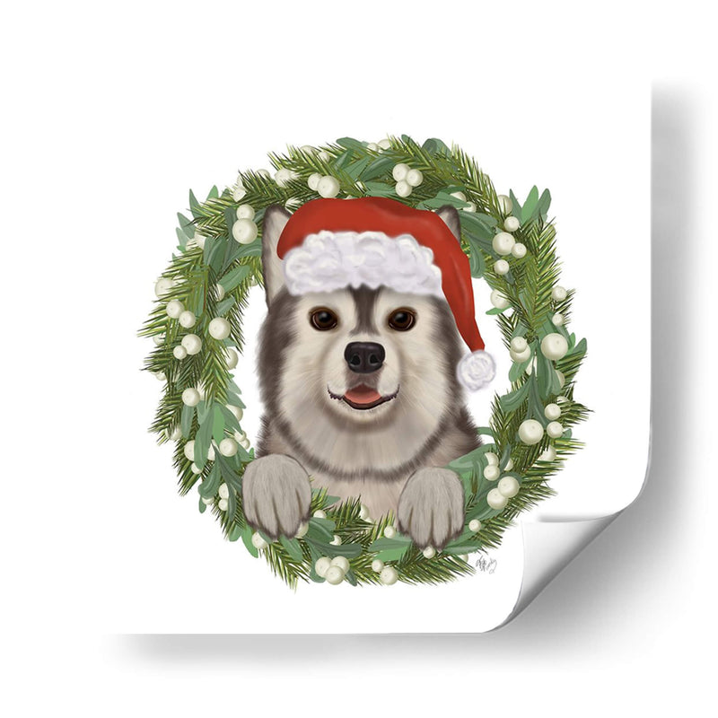 Navidad Des - Husky Guirnalda - Fab Funky | Cuadro decorativo de Canvas Lab