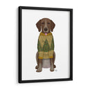 Navidad Des - Mutt En Suéter De Navidad Amarillo - Fab Funky | Cuadro decorativo de Canvas Lab