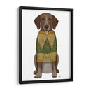 Navidad Des - Mutt En Suéter De Navidad Amarillo - Fab Funky | Cuadro decorativo de Canvas Lab