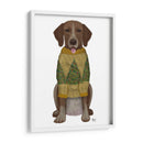 Navidad Des - Mutt En Suéter De Navidad Amarillo - Fab Funky | Cuadro decorativo de Canvas Lab