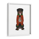 Navidad Des - Rottweiler En Suéter Navideño - Fab Funky | Cuadro decorativo de Canvas Lab