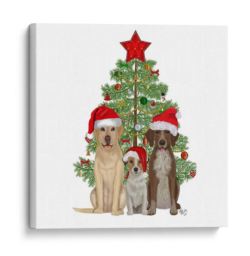 Navidad Des - Perro Trío Árbol De Navidad - Fab Funky | Cuadro decorativo de Canvas Lab