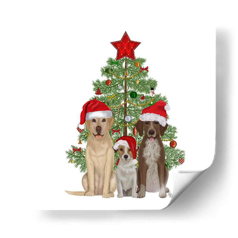 Navidad Des - Perro Trío Árbol De Navidad - Fab Funky | Cuadro decorativo de Canvas Lab