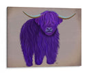 Vaca Highland 5, Púrpura, Completo - Fab Funky | Cuadro decorativo de Canvas Lab