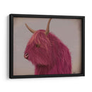 Vaca Highland 4, Rosa, Retrato - Fab Funky | Cuadro decorativo de Canvas Lab
