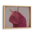 Vaca Highland 4, Rosa, Retrato - Fab Funky | Cuadro decorativo de Canvas Lab