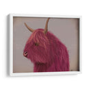 Vaca Highland 4, Rosa, Retrato - Fab Funky | Cuadro decorativo de Canvas Lab