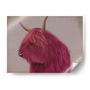 Vaca Highland 4, Rosa, Retrato - Fab Funky | Cuadro decorativo de Canvas Lab