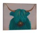 Vaca Highland 3, Turquesa, Retrato - Fab Funky | Cuadro decorativo de Canvas Lab