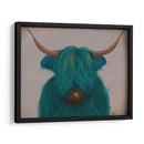 Vaca Highland 3, Turquesa, Retrato - Fab Funky | Cuadro decorativo de Canvas Lab