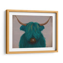 Vaca Highland 3, Turquesa, Retrato - Fab Funky | Cuadro decorativo de Canvas Lab