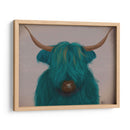 Vaca Highland 3, Turquesa, Retrato - Fab Funky | Cuadro decorativo de Canvas Lab