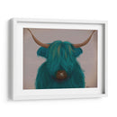 Vaca Highland 3, Turquesa, Retrato - Fab Funky | Cuadro decorativo de Canvas Lab