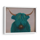 Vaca Highland 3, Turquesa, Retrato - Fab Funky | Cuadro decorativo de Canvas Lab