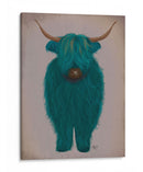 Highland Cow 3, Turquesa, Lleno - Fab Funky | Cuadro decorativo de Canvas Lab