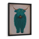 Highland Cow 3, Turquesa, Lleno - Fab Funky | Cuadro decorativo de Canvas Lab