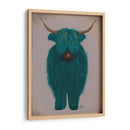 Highland Cow 3, Turquesa, Lleno - Fab Funky | Cuadro decorativo de Canvas Lab