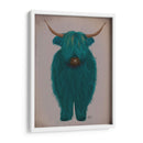 Highland Cow 3, Turquesa, Lleno - Fab Funky | Cuadro decorativo de Canvas Lab