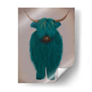 Highland Cow 3, Turquesa, Lleno - Fab Funky | Cuadro decorativo de Canvas Lab