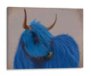 Vaca Highland 2, Azul, Retrato - Fab Funky | Cuadro decorativo de Canvas Lab