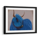 Vaca Highland 2, Azul, Retrato - Fab Funky | Cuadro decorativo de Canvas Lab