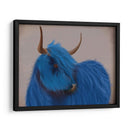 Vaca Highland 2, Azul, Retrato - Fab Funky | Cuadro decorativo de Canvas Lab