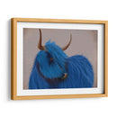 Vaca Highland 2, Azul, Retrato - Fab Funky | Cuadro decorativo de Canvas Lab