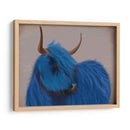 Vaca Highland 2, Azul, Retrato - Fab Funky | Cuadro decorativo de Canvas Lab