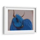 Vaca Highland 2, Azul, Retrato - Fab Funky | Cuadro decorativo de Canvas Lab